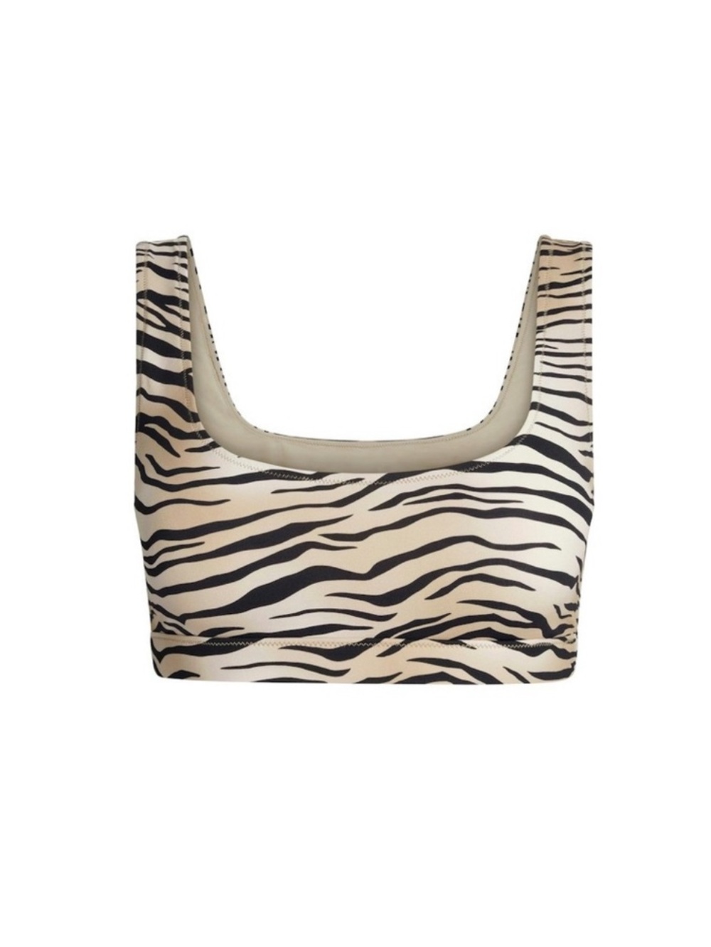 SKIMS Zebra-Print Scoop Neck Bikini Top